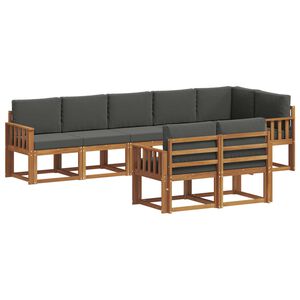 vidaXL Outdoor Sofa Set 8 pcs Natural and Anthracite