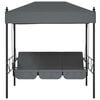 vidaXL Garden Swing Bench with Canopy Dark Grey&nbsp;Steel