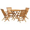 vidaXL 5 Piece Garden Dining Set Solid Teak Wood (44689+2x41999)