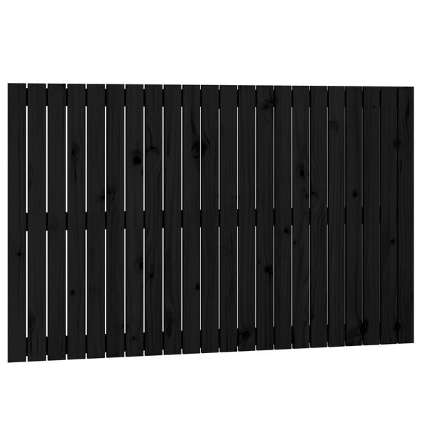 vidaXL Wall Headboard Black 140x3x90 cm Solid Wood Pine