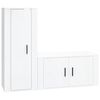 vidaXL 2 Piece TV Cabinet Set High Gloss White Engineered Wood
