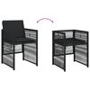 vidaXL 17 Piece Garden Dining Set with Cushions Black Poly Rattan