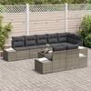 vidaXL Garden Sofa Set with Storage Grey Poly rattan