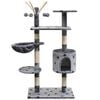 vidaXL Cat Tree | Grey with black paw prints