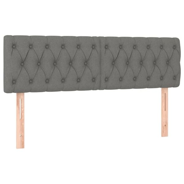 vidaXL Headboards Dark Grey 160x7x78/88 cm Fabric