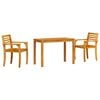 vidaXL Garden Dining Set 3 pcs Brown Solid Acacia Wood