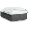vidaXL Bed Frame without Mattress Dark Grey Double Fabric