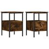 vidaXL Bedside Cabinets 2 pcs Smoked Oak 34x36x50 cm Engineered Wood