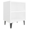 vidaXL Bed Cabinets with Metal Legs 2 pcs White 40x30x50 cm