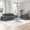 vidaXL Sofa Set 2 pcs Dark Grey 222 x 80 x 82 cm Fabric