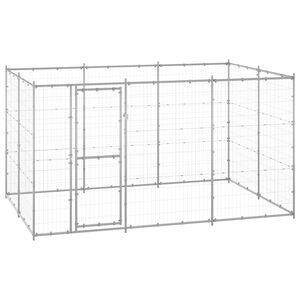 vidaXL Outdoor Dog Kennel Galvanised Steel 7.26 m&sup2;