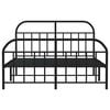 vidaXL Metal Bed Frame without Mattress with Footboard Black 135x190cm