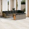 vidaXL 14 Piece Garden Sofa Set with Cushions Grey Poly Rattan