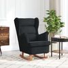 vidaXL Rocking Chair Wingback Black Velvet and Solid Wood