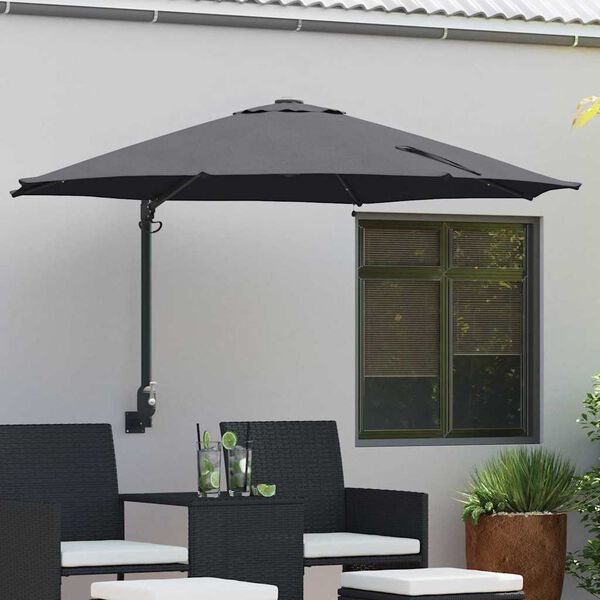 vidaXL Garden Parasol Manual Anthracite 248 x 248 x 148 cm