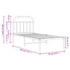 vidaXL Metal Bed Frame without Mattress with Headboard Black 90x190cm