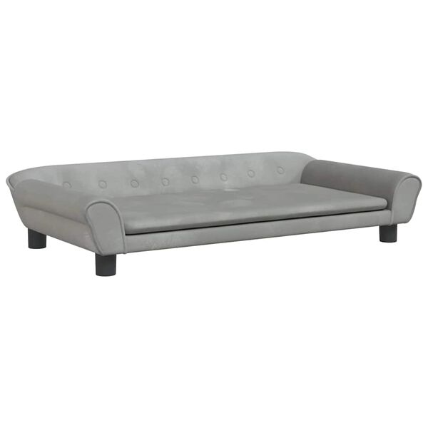 vidaXL Dog Bed Light Grey 100x50x21 cm Velvet