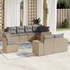 vidaXL 8 Piece Garden Sofa Set with Cushions Beige Poly Rattan
