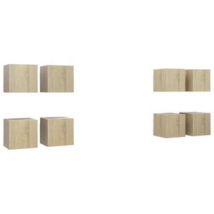 vidaXL TV Cabinet | Set of 8 | Sonoma Oak | Engineered wood | Compact