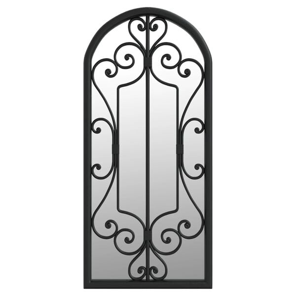 vidaXL Garden Mirror Black 100x45 cm Iron for Outdoor Use