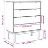vidaXL Drawer Cabinet OTTA Brown&White 76.5x39.5x90cm Solid Wood Pine