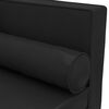 vidaXL Chaise Lounge with Cushions and Bolster Black Faux Leather
