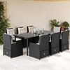 vidaXL 9 Piece Garden Dining Set with Cushions Black Poly Rattan