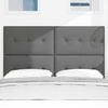 vidaXL LED Headboard with LED Strip Lights Dark Grey 144 cm Polyester