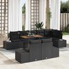 vidaXL Garden Dining Set with Cushion 9 pcs Black and Brown