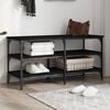 vidaXL Shoe Bench Black 100x38.5x49 cm Engineered Wood