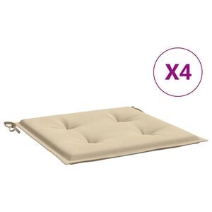 vidaXL Garden Chair Cushions 4 pcs Beige 40x40x3 cm Oxford Fabric