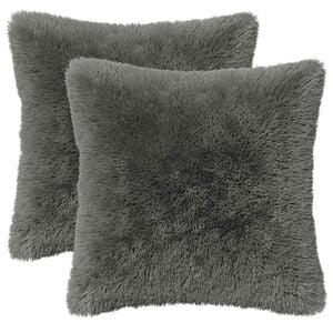 vidaXL Cushion Cover 2 pcs HEERLEN Light Grey 40 x 40 cm PV Fleece