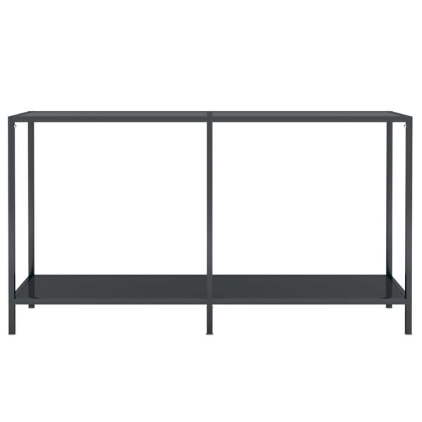 vidaXL Console Table Black 140x35x75.5 cm Tempered Glass