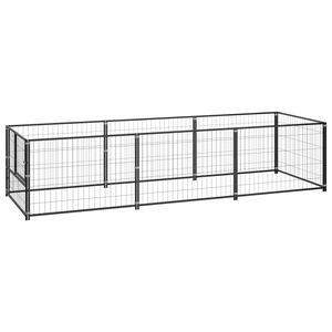 vidaXL Dog Kennel Black 3 m&sup2; Steel