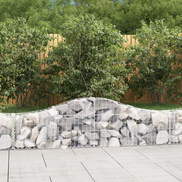 vidaXL Arched Gabion Basket 200x30x40/60 cm Galvanised Iron
