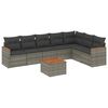 vidaXL 8 Piece Garden Sofa Set with Cushions Grey Poly Rattan