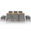 vidaXL 11 Piece Garden Dining Set Grey