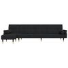 vidaXL L-shaped Sofa Bed Black 271x140x70 cm Velvet