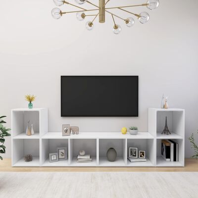 vidaXL TV Cabinets 4 pcs White 72x35x36.5 cm Engineered Wood