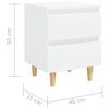 vidaXL Bed Cabinets with Solid Pinewood Legs 2 pcs White 40x35x50 cm