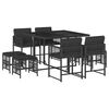 vidaXL 9 Piece Garden Dining Set with Cushions Black Poly Rattan