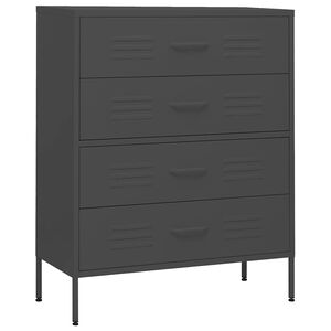 vidaXL Chest of Drawers Anthracite 80x35x101,5 cm Steel