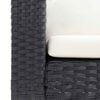 vidaXL 3-Seater Garden Sofa with Cushions Poly Rattan Black