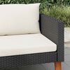 vidaXL Single Garden Sofa with Cushions Poly Rattan Black