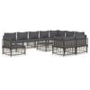 vidaXL 11 Piece Garden Lounge Set with Cushions Anthracite Poly Rattan