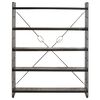 vidaXL 5-Tier Bookcase Black 140x30x180 cm Solid Mango Wood