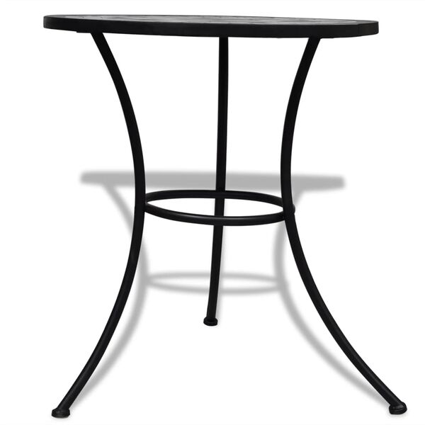 vidaXL Bistro Table Black and White 60 cm Mosaic