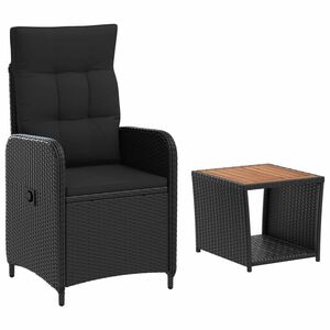 vidaXL Garden Lounge Set 2 pcs Black PE Rattan and Powder-Coated Steel