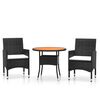 vidaXL Garden Dining Set | Black, Cream White