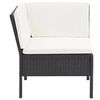 vidaXL 6 Piece Garden Lounge Set with Cushions Poly Rattan Black
